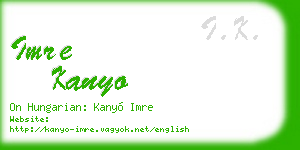 imre kanyo business card
